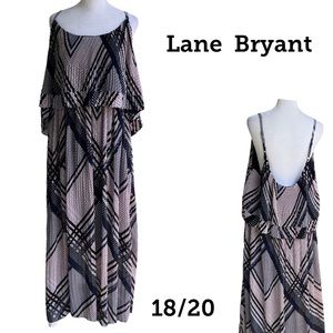 Lane Bryant Dress Adjustable Straps 2 Tier Red White Blue 18/20